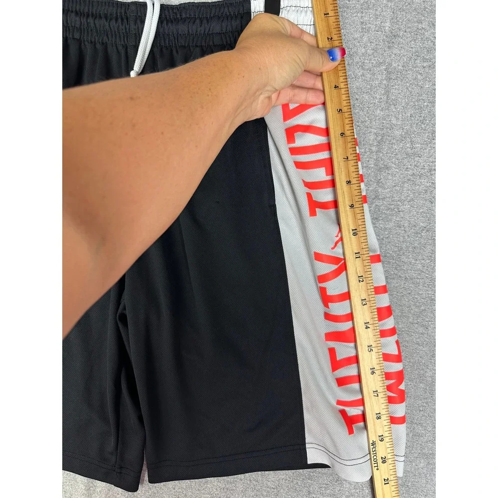 Air Jordan Takeover Basketball Shorts L Black White Orange Dri-FIT Mesh Spellout